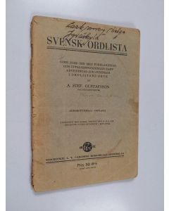 Kirjailijan A. Stefan Gustafsson käytetty kirja Svensk ordlista