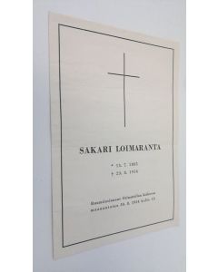 käytetty teos Sakari Loimaranta 15.7.1885 - 23.8.1954 Ruumiinsiunaus Orimattilan kirkossa