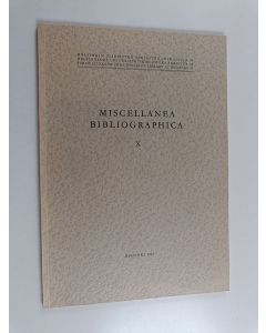 käytetty kirja Miscellanea bibliographica 10 (Matti Pohdon muistolle hänen 150-vuotissyntymäpäivänään)