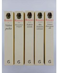 käytetty kirja Ramses 1-5 : Valon poika ; Ikuisuuksien temppeli ; Kadesin taistelut ; Abu Simbelin valtiatar ; Lännen akaasiapuun alla (pahvikotelossa)