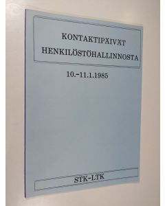 käytetty kirja Kontaktipäivät henkilöstöhallinnosta 10.-11.1.1985