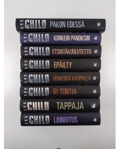 käytetty kirja Lee Child -paketti (8 kirjaa) : Linnoitus ; Tappaja ; 61 tuntia ; Henkensä kaupalla ; Epäilty ; Etsintäkuulutettu ; Korkein panoksin ; Pakon edessä