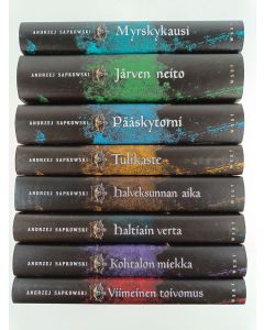 Kirjailijan Andrzej Sapkowski uusi kirja Noituri 1-8 ; Viimeinen toivomus ; Kohtalon miekka ; Haltiain verta ; Halveksunnan aika ; Tulikaste ; Pääskytorni ; Järven neito ; Myrskykausi