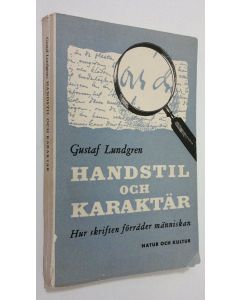 Kirjailijan Gustaf Lundgren käytetty kirja Handstil och karaktär : Hur skriften förråder människan
