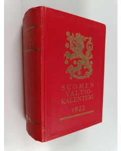 käytetty kirja Suomen valtiokalenteri Vuodelle 1922