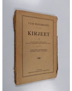 käytetty kirja Uusi testamentti : Kirjeet 1 : Paavalin kirje roomalaisille ; Paavalin ensimmäinen kirje korittolaisille : suomalaisen Raamatunkäännöskomitean tekemä suomennos