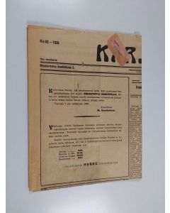 käytetty teos Karjala N:o 63/1928