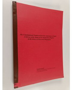 Kirjailijan Claudio Scarpulla käytetty kirja The constitutional framework for the autonomy of Åland : a survey of the status of an autonomous region in the throes of European integration