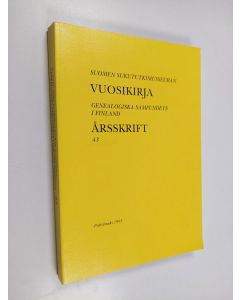 käytetty kirja Suomen sukututkimusseuran vuosikirja 43 = Genealogiska samfundets i Finland  årsskrift 43