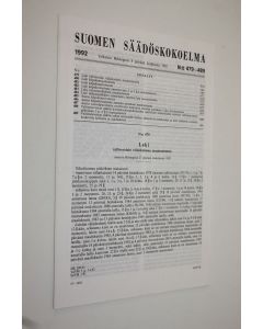 käytetty kirja Suomen säädöskokoelma 1992 n:o 479-489
