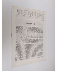 käytetty teos Kristiyhteisö 3/1983 : Syyshengen laulu