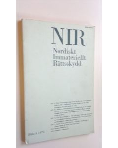 Tekijän ym.  & Gunnar Sterner käytetty kirja NIR Häfte 4 1975 - Nordiskt Immateriellt Rättsskydd