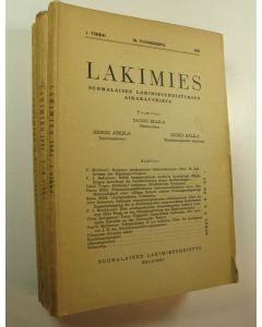 Tekijän Tauno Ellilä  käytetty kirja Lakimies, 59. vuosikerta (1961), numerot 1-8 (numerot 3 ja 4 sekä numerot 7 ja 8 samassa vihossa) : suomalaisen lakimiesyhdistyksen aikakauskirja