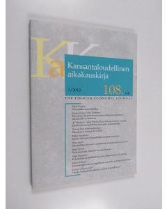 käytetty teos Kansantaloudellinen aikakauskirja 3/2012
