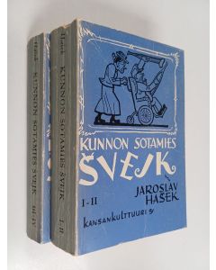 Kirjailijan Jaroslav Hasek käytetty kirja Kunnon sotamies Svejk 1-4