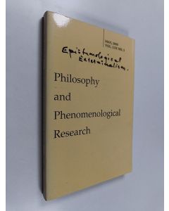 käytetty kirja Philosophy and phenomenological research : vol. 70, May 2005, no. 3
