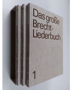 Kirjailijan Bertolt Brecht käytetty kirja Das Grosse Brecht-Liederbuch 1-3 (laatikossa)