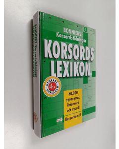 Kirjailijan Ninni Holm käytetty kirja Bonniers korsordstidningars korsordslexikon : [60000 synonymer, ämnesord och nyord! Korsordsord!]