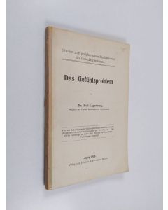 Kirjailijan Rolf Lagerborg käytetty kirja Das Gefühlsproblem