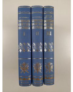 Kirjailijan N. V. Hersalo & Hannes Raikkala käytetty kirja Suojeluskuntain historia 1-3 (3 kirjaa) : Puolustustahtoinen kansa ; Puolustuskelpoinen kansa ; Kamppaileva kansa