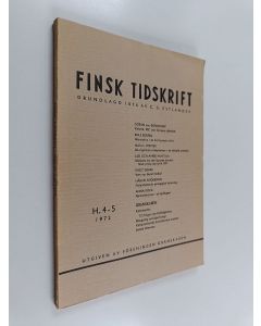 käytetty kirja Finsk tidskrift H. 4-5 1972