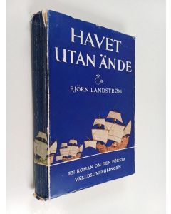Kirjailijan Björn Landström käytetty kirja Havet utan ände : en roman om den första världsomseglingen
