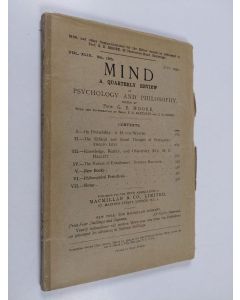 Kirjailijan G. E. Moore käytetty kirja Mind, Vol. XLIX, No. 195, July 1940: A Quarterly review of Psychology and Philosophy