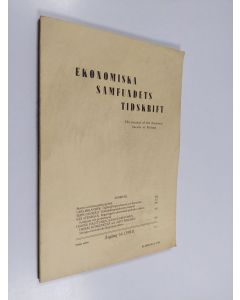 käytetty kirja Ekonomiska samfundets tidskrift 4/1981