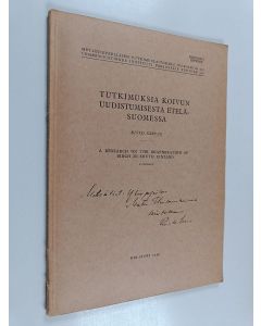 Kirjailijan Risto Sarvas käytetty kirja Tutkimuksia koivun uudistumisesta Etelä-Suomessa = A Research on the Regeneration of Birch in South Finland