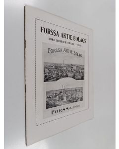 käytetty teos Forssa aktie bolags : Bomullsmanufakturverk i Forssa