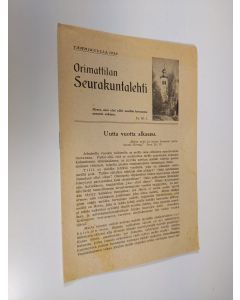 käytetty teos Orimattilan Seurakuntalehti 1/1938