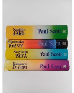 Kirjailijan Paul Scott käytetty kirja Intia kvartetti 1-4 : Kuningattaren jalokivi ; Skorpionin päivä ; Hiljaisuuden tornit ; Saaliinjako