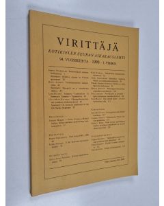 käytetty kirja Virittäjä 1/1990