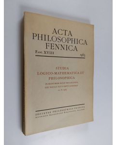 Kirjailijan Rolf Nevanlinna käytetty kirja Studia logico-mathemathica et philosophica - In honorem Rolf Nevanlinna die natali eius septuagesimo, 22. X. 1965
