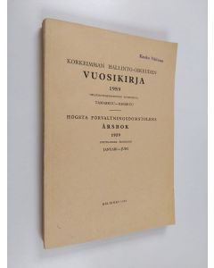 käytetty kirja Korkeimman hallinto-oikeuden vuosikirja 1959 : tammikuu-kesäkuu = Högsta förvaltningsdomstolens årsbok 1959 : januari-juni