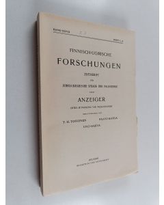 käytetty kirja Finnisch-Ugrische forschungen zeitschrift für Finnisch-Ugrische Sprach- und Volkskunde nebst Anzeiger unter mitwirkung von Fachgenossen, band 27