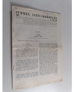 käytetty teos Suomen asetuskokoelma 1962 n:o 358-362