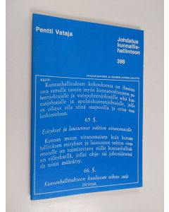 Kirjailijan Pentti Vataja käytetty kirja Johdatus kunnallishallintoon