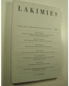 käytetty kirja Lakimies, 91. vuosikerta (1993), numerot 6 ja 8 : suomalaisen lakimiesyhdistyksen aikakauskirja