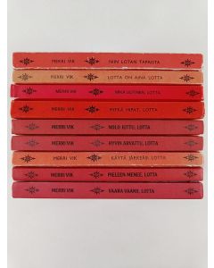 Kirjailijan Merri Vik käytetty kirja Merri Vik -paketti (9 kirjaa) : Vaara vaanii, Lotta ; Pieleen menee, Lotta ; Käytä järkeäsi, Lotta ; Hyvin arvattu, Lotta ; Nolo juttu, Lotta ; Mitkä hipat, Lotta ; Mikä uutinen, Lotta ; Lotta on aina Lotta ; Niin Lota
