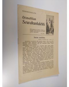 käytetty teos Orimattilan Seurakuntalehti 5/1936