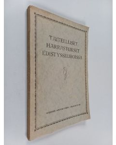 käytetty kirja Taiteelliset harrastukset edistysseuroissa