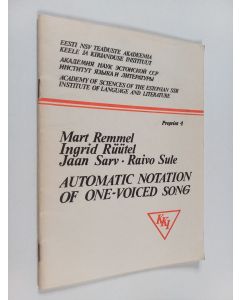 käytetty teos Automatic notation of one-voiced song