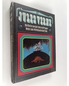 Kirjailijan Jules Verne käytetty kirja Die reise um die erde in 80 tagen reise zum mittelpunkt der erde