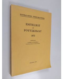 käytetty kirja Esitelmät ja välipöytäkirjat 1973