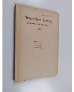 käytetty kirja Arvosteleva luettelo suomenkielistä kirjallisuutta 1917