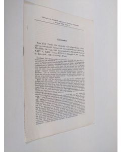 Kirjailijan Curt Olsson käytetty teos Litteratur (särtryck ur "Tidskrift, utgiven av Juridiska Föreningen i Finland" 1964. Häft 5)