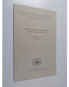 käytetty teos Index Annalium Academiae scientiarum Fennicae : Ser. B tom. 1-149 (1909-1968)