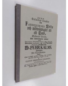Kirjailijan Gustav Friederich Wialenius käytetty kirja Joitakin ajatuksia tehtaitten hyödystä ja tarpeellisuudesta maalle 2