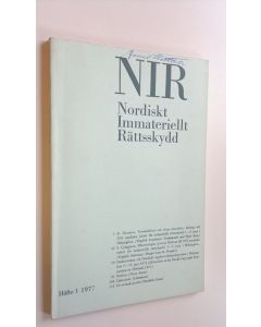 Tekijän ym.  & Gunnar Sterner käytetty kirja NIR Häfte 1 1977 - Nordiskt Immateriellt Rättsskydd